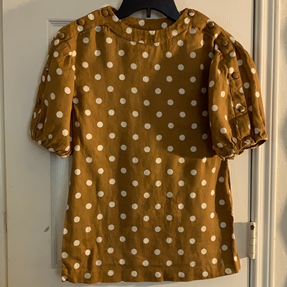 Girls Rust Colored with White Polka Dot Dress